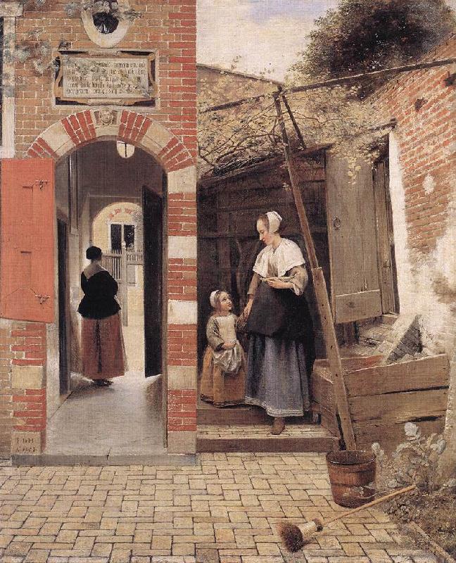 HOOCH, Pieter de The Courtyard of a House in Delft dg oil painting picture